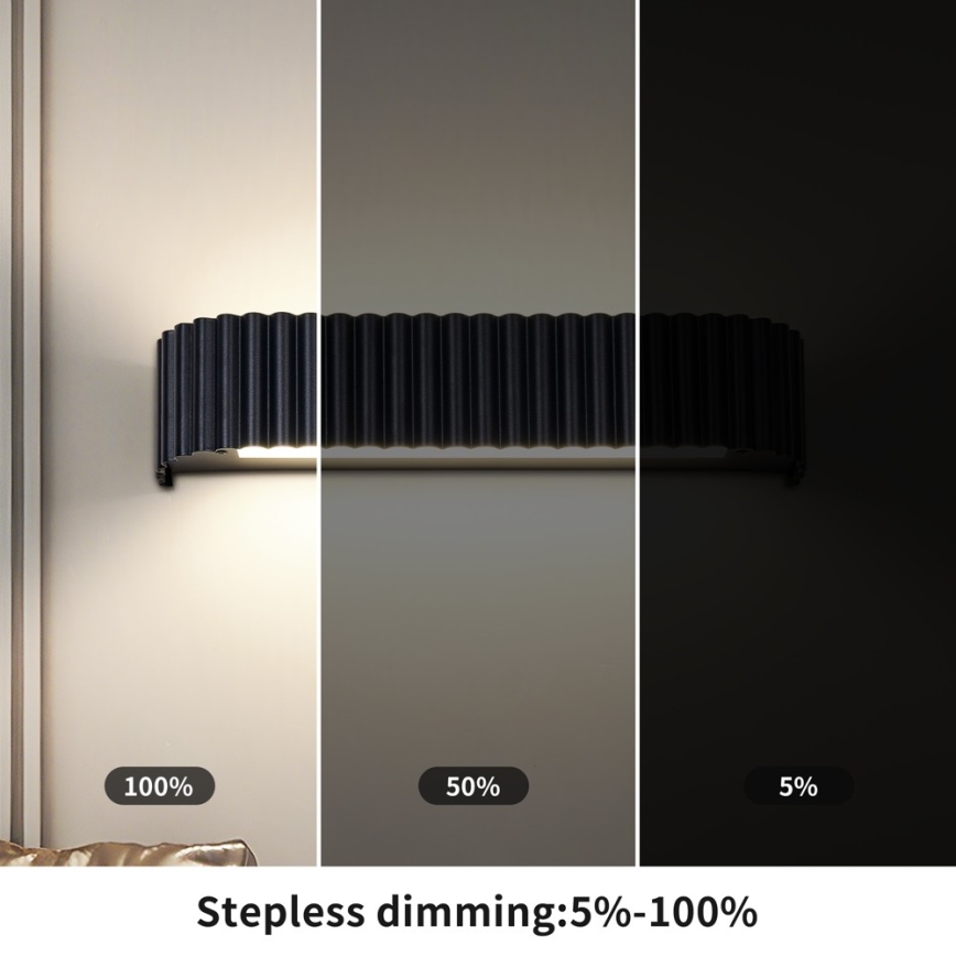 BRILAGI - LED dimeriuojamas sieninis šviestuvas FALCON MODERN LED/14W/230V 3000-6000K 40 cm juodas + su nuotoliniu pulteliu