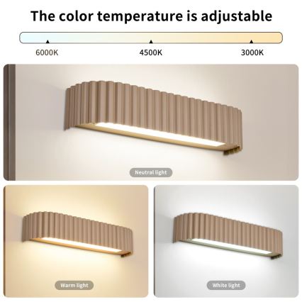 BRILAGI - Reguliuojamas sieninis LED šviestuvas FALCON MODERN LED/14W/230V 3000-6000K 40 cm smėlinė + nuotolinis valdymas