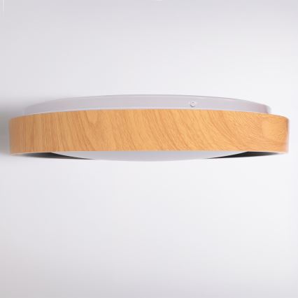 Brilagi - Dimeriuojamas LED lubinis šviestuvas FLOCO LED/48W/230V 3000-6500K skersmuo 40 cm medžio dekoras/juodas + nuotolinis valdymas