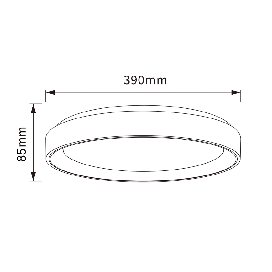 Brilagi - Dimeriuojamas LED lubinis šviestuvas FLOCO LED/48W/230V 3000-6500K skersmuo 40 cm medžio dekoras/juodas + nuotolinis valdymas