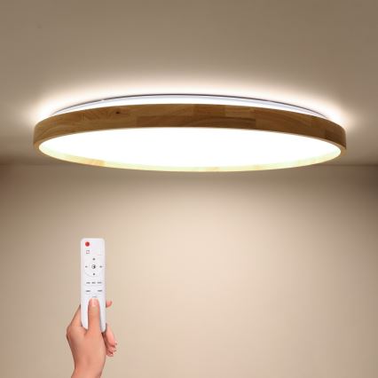 Brilagi - LED dimeriuojamas lubinis šviestuvas ALSON LED/72W/230V 3000-6500K ąžuolas, skersmuo 78 cm + nuotolinis valdymas