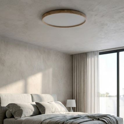 Brilagi - LED dimeriuojamas lubinis šviestuvas ALSON LED/72W/230V 3000-6500K ąžuolas, skersmuo 78 cm + nuotolinis valdymas