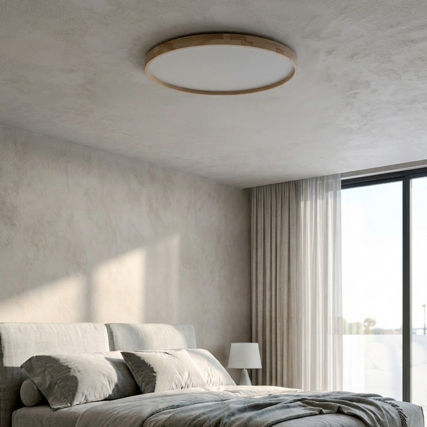 Brilagi - LED dimeriuojamas lubinis šviestuvas ALSON LED/72W/230V 3000-6500K ąžuolas, skersmuo 78 cm + nuotolinis valdymas