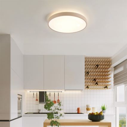 Brilagi - LED reguliuojamas lubų šviestuvas GLASS POOL DOUBLE LED/48W/230V 3000-6000K 40 cm smėlio spalvos + nuotolinis valdymas