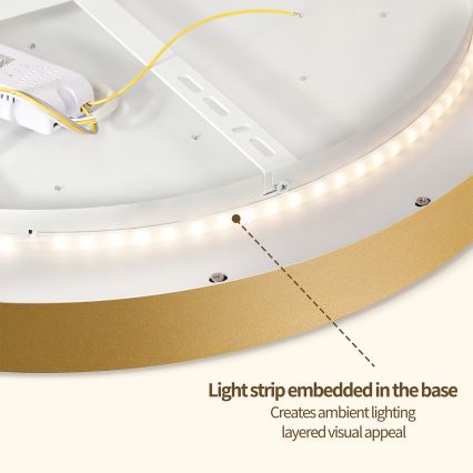 Brilagi - dimeriuojamas LED lubų šviestuvas GLASS POOL DOUBLE LED/60W/230V 3000-6000K 50 cm auksinis + nuotolinis valdymas