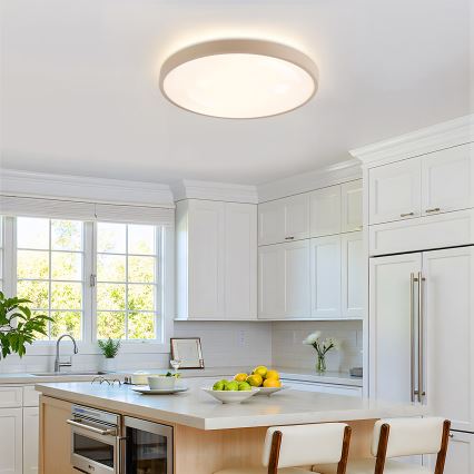 Brilagi - dimeriuojamas LED lubinis šviestuvas GLASS POOL DOUBLE LED/60W/230V 3000-6000K 50 cm smėlio spalvos + nuotolinis valdymas