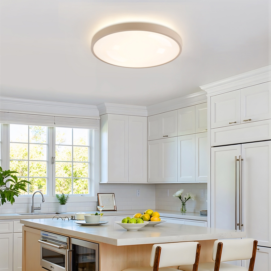 Brilagi - dimeriuojamas LED lubinis šviestuvas GLASS POOL DOUBLE LED/60W/230V 3000-6000K 50 cm smėlio spalvos + nuotolinis valdymas