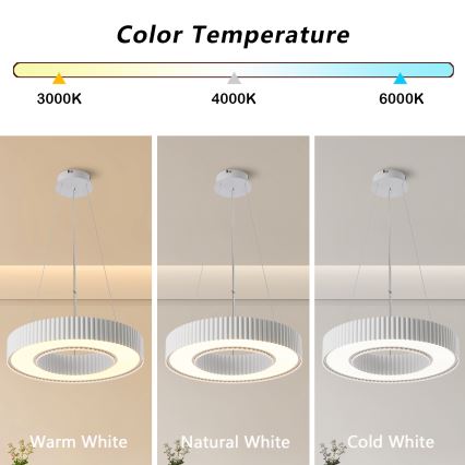 Brilagi - Reguliuojamas LED pakabinamas šviestuvas ant laido LUMIX LED/48W/230V 3000-6000K balta, skersmuo 50 cm + nuotolinis valdymas