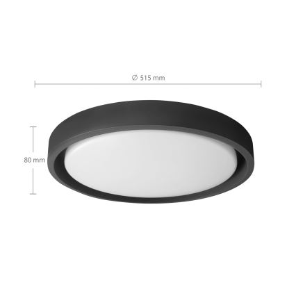 Brilagi - reguliuojamas LED lubinis šviestuvas MATTEO LED/60W/230V 3000-6500K skersmuo 51,5 cm juodas + nuotolinis valdymas
