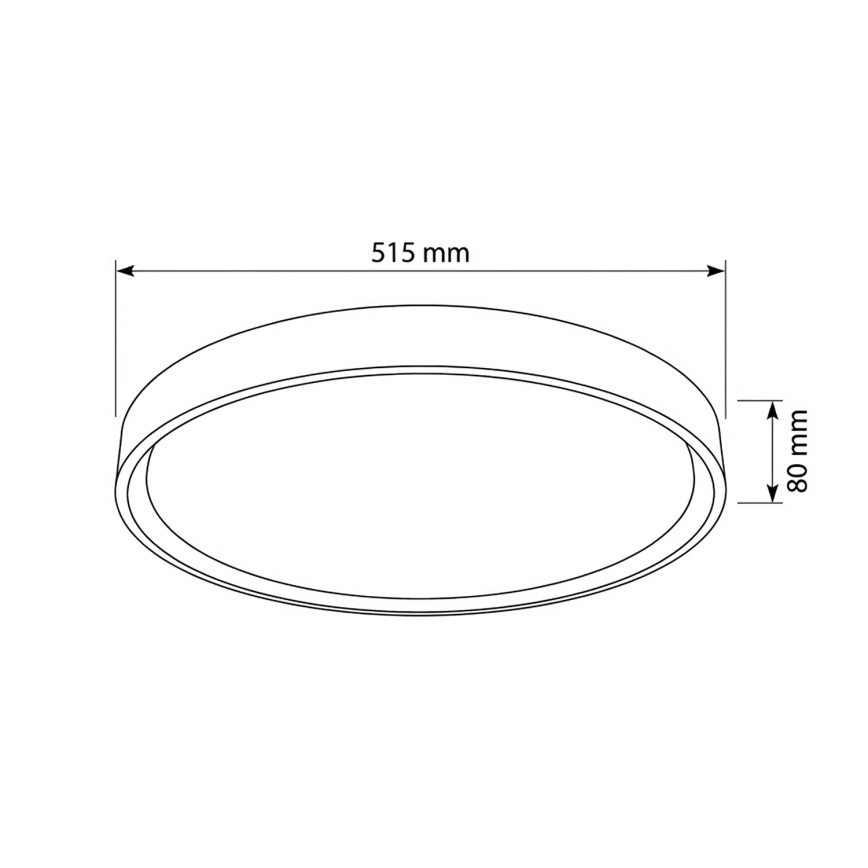 Brilagi - reguliuojamas LED lubinis šviestuvas MATTEO LED/60W/230V 3000-6500K skersmuo 51,5 cm juodas + nuotolinis valdymas