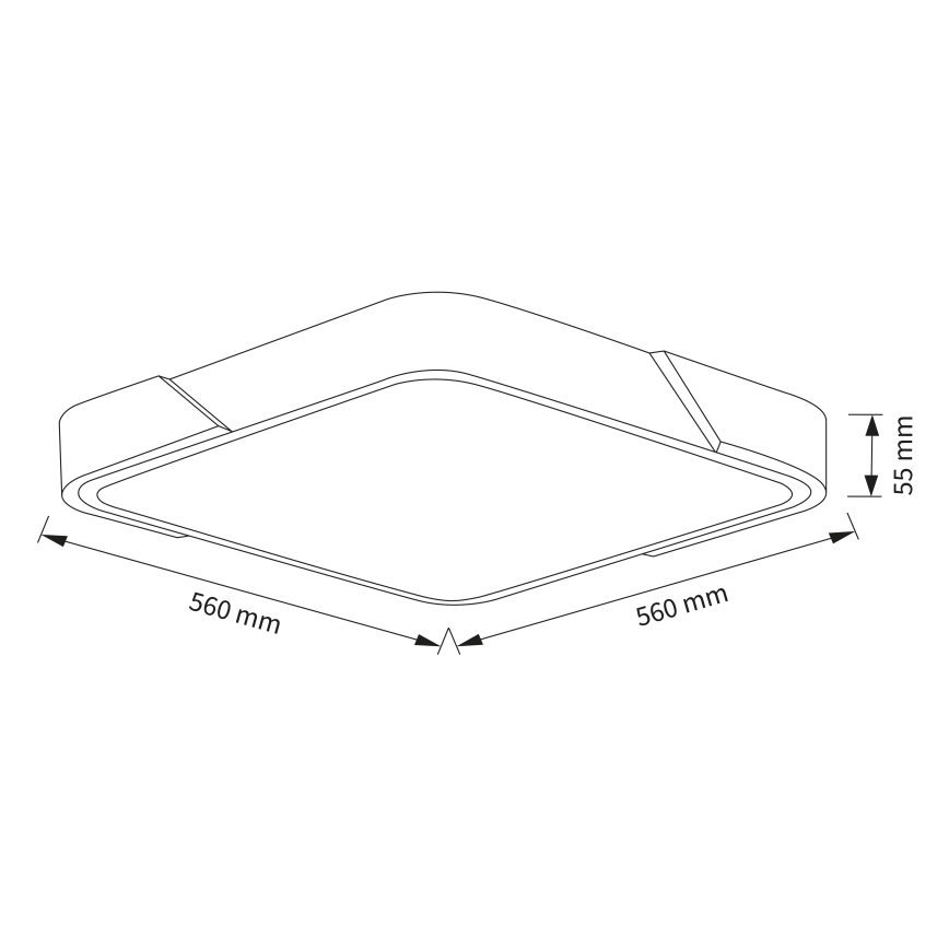 Brilagi - dimeriuojamas LED lubų šviestuvas PILANA LED/48W/230V 3000-6500K ąžuolas/juoda 56x56 cm + nuotolinis valdymas