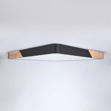 Brilagi - dimeriuojamas LED lubų šviestuvas PILANA LED/48W/230V 3000-6500K ąžuolas/juoda 56x56 cm + nuotolinis valdymas