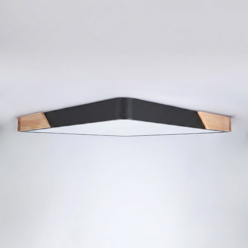 Brilagi - dimeriuojamas LED lubų šviestuvas PILANA LED/48W/230V 3000-6500K ąžuolas/juoda 56x56 cm + nuotolinis valdymas