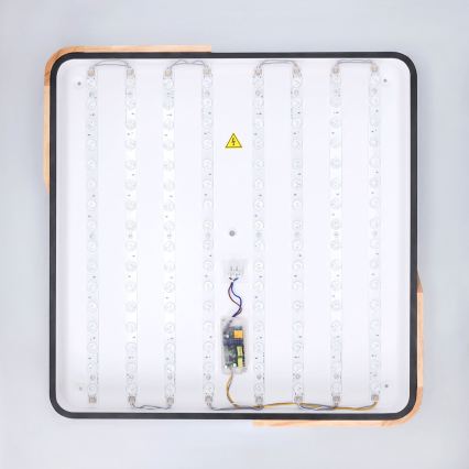Brilagi - dimeriuojamas LED lubų šviestuvas PILANA LED/48W/230V 3000-6500K ąžuolas/juoda 56x56 cm + nuotolinis valdymas