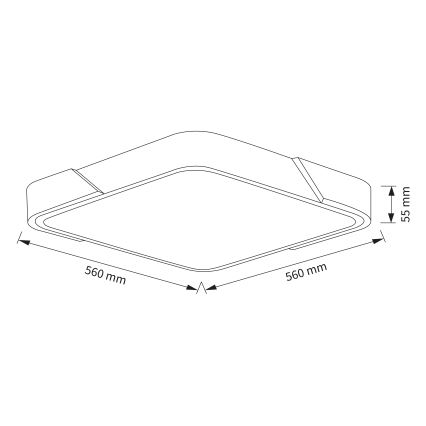 Brilagi - dimeriuojamas LED lubų šviestuvas PILANA LED/48W/230V 3000-6500K ąžuolas/juoda 56x56 cm + nuotolinis valdymas