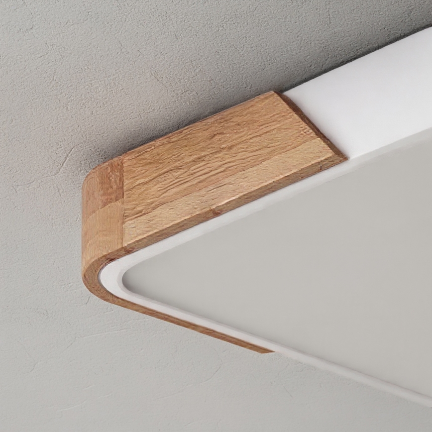 Brilagi - Dimeriuojamas LED lubinis šviestuvas PILANA LED/60W/230V 3000-6500K ąžuolas/balta 56x56 cm + nuotolinis valdymas