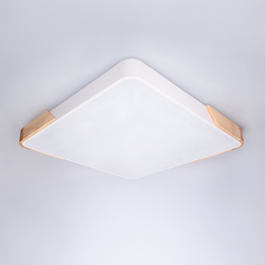 Brilagi - Dimeriuojamas LED lubinis šviestuvas PILANA LED/60W/230V 3000-6500K ąžuolas/balta 56x56 cm + nuotolinis valdymas