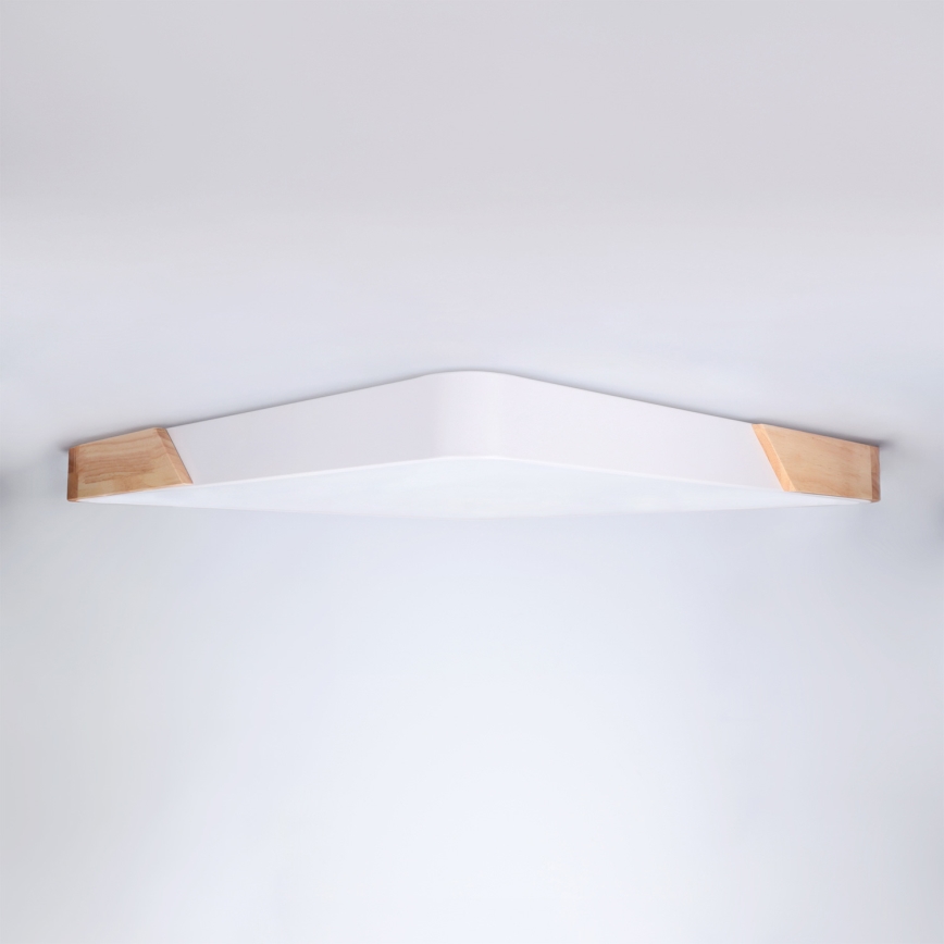 Brilagi - Dimeriuojamas LED lubinis šviestuvas PILANA LED/60W/230V 3000-6500K ąžuolas/balta 56x56 cm + nuotolinis valdymas