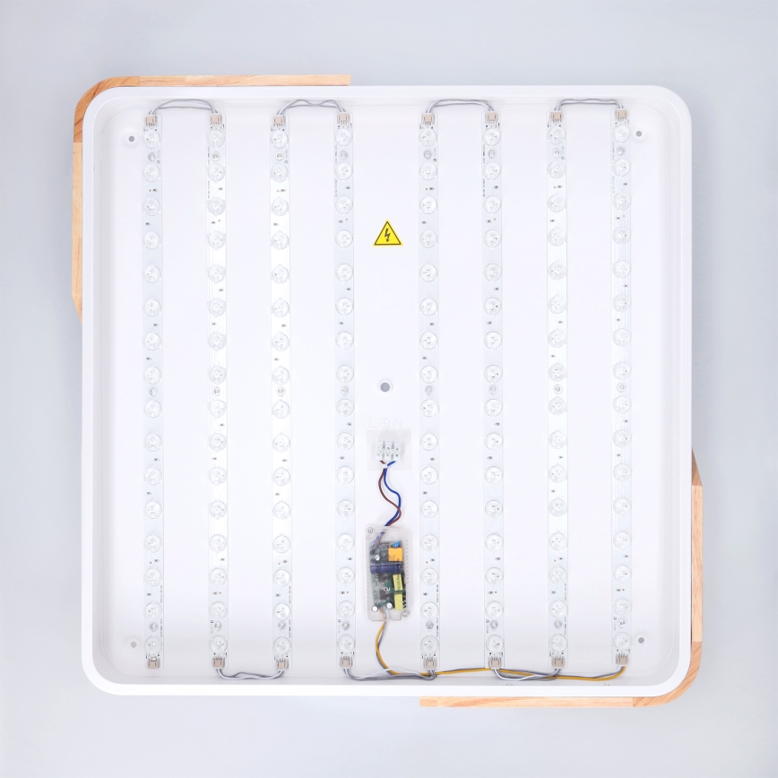 Brilagi - Dimeriuojamas LED lubinis šviestuvas PILANA LED/60W/230V 3000-6500K ąžuolas/balta 56x56 cm + nuotolinis valdymas
