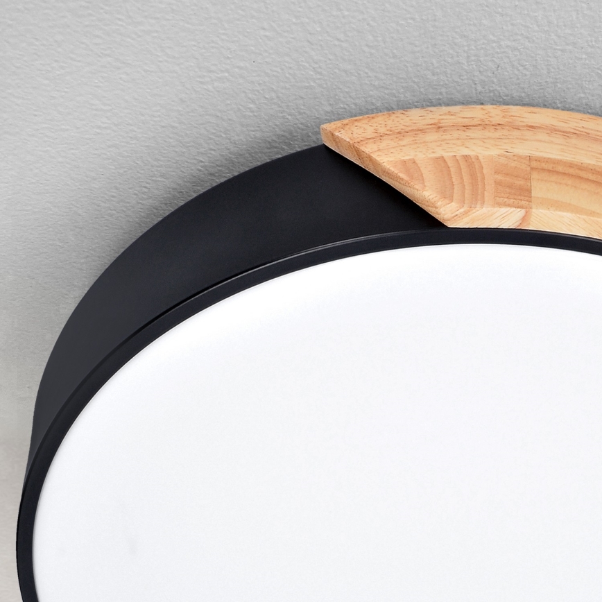 Brilagi - Reguliuojamas LED lubų šviestuvas PILANA LED/60W/230V ąžuolas/juodas skersmuo 58,5 cm + su nuotoliniu pulteliu