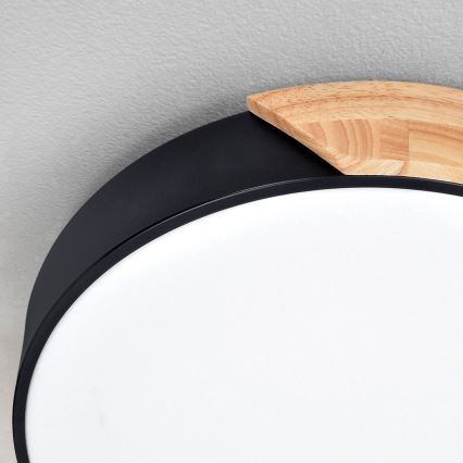 Brilagi - LED dimeriuojamas lubų šviestuvas PILANA LED/60W/230V 3000-6500K ąžuolas/juoda skers. 60 cm + nuotolinis valdymas