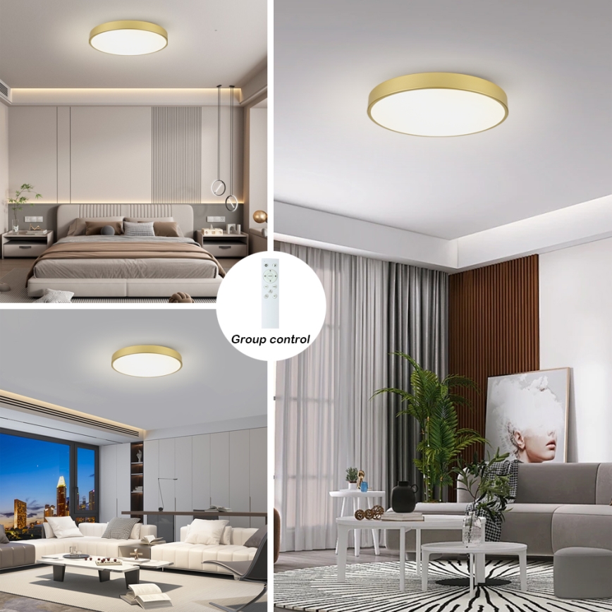 Brilagi - dimeriuojamas LED lubinis šviestuvas POOL SMART LED/100W/230V 3000-6000K 80 cm auksinės spalvos Wi-Fi Tuya + nuotolinis valdymas