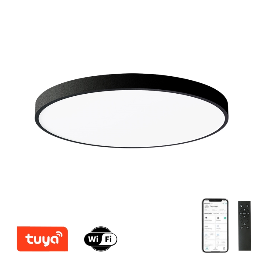 Brilagi - Dimeriuojamas LED lubų šviestuvas POOL SMART, 128 W, 230 V, 3000–6000 K, Ø 100 cm, Wi‑Fi (Tuya), juodas + nuotolinio valdymo pultas