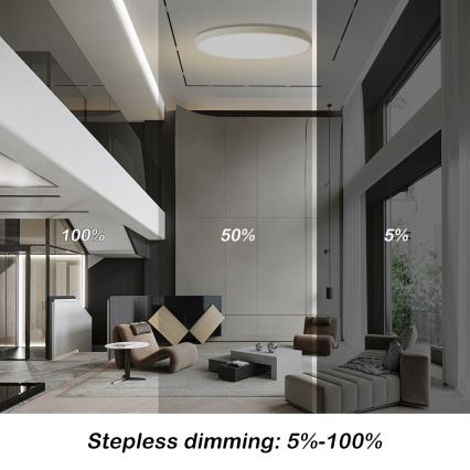 Brilagi - Dimeriuojamas LED lubinis šviestuvas POOL SMART LED/180W/230V 3000-6000K skersmuo 120 cm Wi-Fi Tuya baltas + nuotolinis pultelis