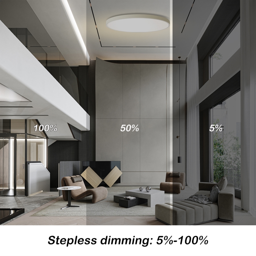 Brilagi - Dimeriuojamas LED lubinis šviestuvas POOL SMART LED/180W/230V 3000-6000K skersmuo 120 cm Wi-Fi Tuya baltas + nuotolinis pultelis