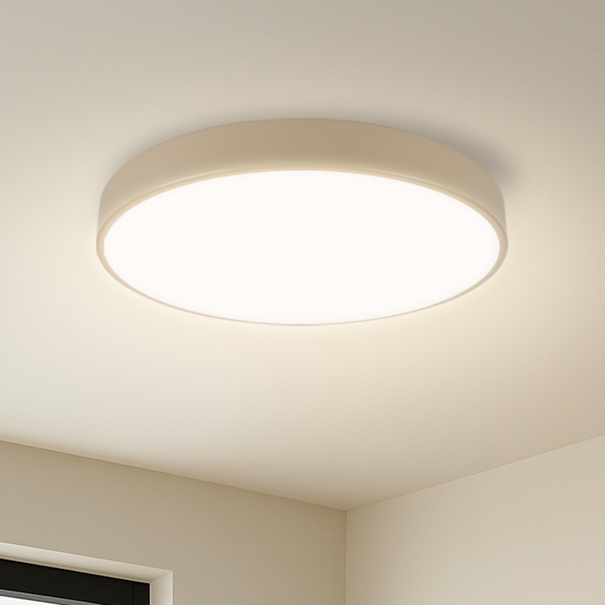 Brilagi - reguliuojamas LED lubinis šviestuvas POOL SMART LED, 48 W, 230 V, 3000–6000 K, Ø 40 cm, Wi‑Fi Tuya, smėlio spalvos + nuotolinis valdymas