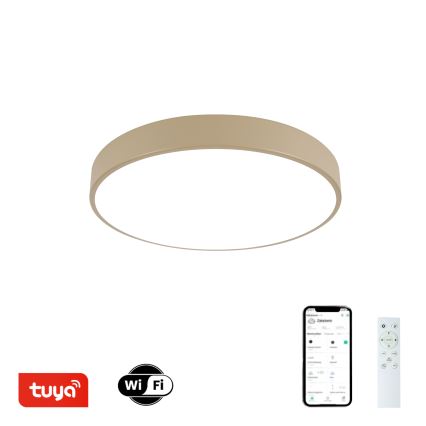 Brilagi - reguliuojamas LED lubinis šviestuvas POOL SMART LED, 48 W, 230 V, 3000–6000 K, Ø 40 cm, Wi‑Fi Tuya, smėlio spalvos + nuotolinis valdymas