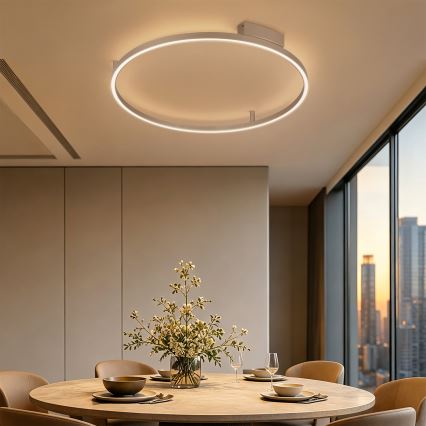 Brilagi - Dimeriuojamas LED lubų šviestuvas PORTOFINO LED/60W/230V 3000-6000K skersmuo 80 cm smėlio spalvos + nuotolinis valdymas