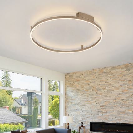 Brilagi - Dimeriuojamas LED lubų šviestuvas PORTOFINO LED/60W/230V 3000-6000K skersmuo 80 cm smėlio spalvos + nuotolinis valdymas