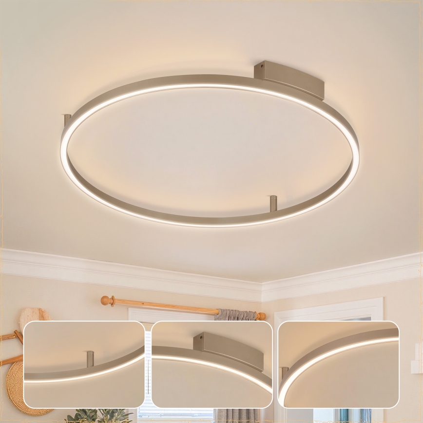 Brilagi - Dimeriuojamas LED lubų šviestuvas PORTOFINO LED/60W/230V 3000-6000K skersmuo 80 cm smėlio spalvos + nuotolinis valdymas