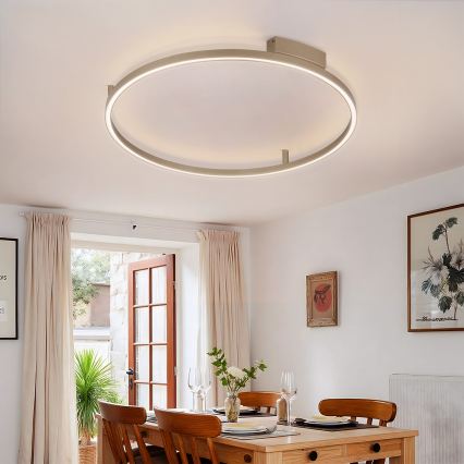 Brilagi - Dimeriuojamas LED lubų šviestuvas PORTOFINO LED/60W/230V 3000-6000K skersmuo 80 cm smėlio spalvos + nuotolinis valdymas