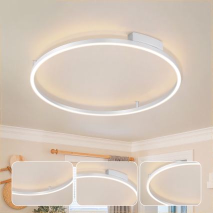 Brilagi - LED reguliuojamas lubinis šviestuvas PORTOFINO LED/60W/230V 3000-6000K Ø 80 cm sidabrinis + nuotolinis valdymas