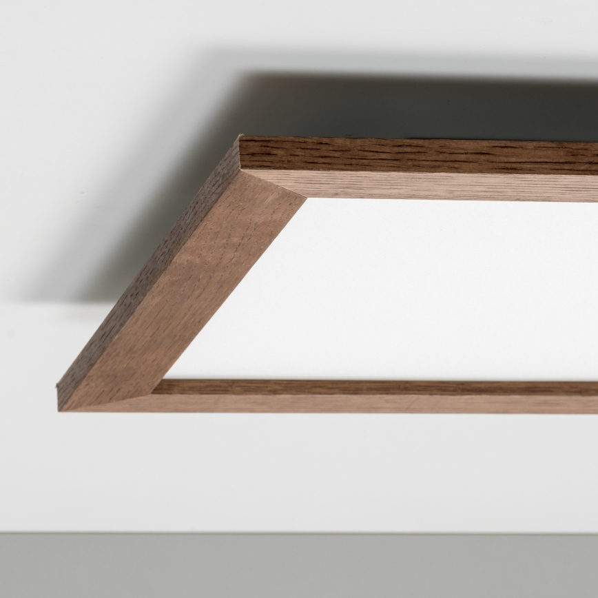 Brilagi - Dimeriuojamas LED lubinis šviestuvas SLIMFRAME WOOD LED/36W/230V 49,5x49,5 cm 3000-6000K tamsiai ruda + nuotolinis valdymas