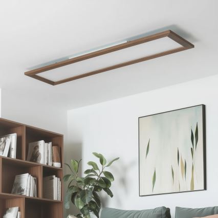 Brilagi - LED dimeriuojamas lubų šviestuvas SLIMFRAME WOOD LED/58W/230V 124x34 cm 3000-6000K tamsiai ruda + nuotolinis valdymas