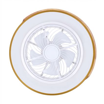 Brilagi - dimeriuojamas LED lubinis šviestuvas su ventiliatoriumi LED/38W/230V 3000-6500K 3000-6500K Ø 50 cm mėlyna/ąžuolas + nuotolinis valdymas