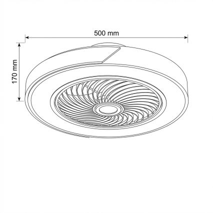 Brilagi - dimeriuojamas LED lubinis šviestuvas su ventiliatoriumi LED/38W/230V 3000-6500K 3000-6500K Ø 50 cm mėlyna/ąžuolas + nuotolinis valdymas