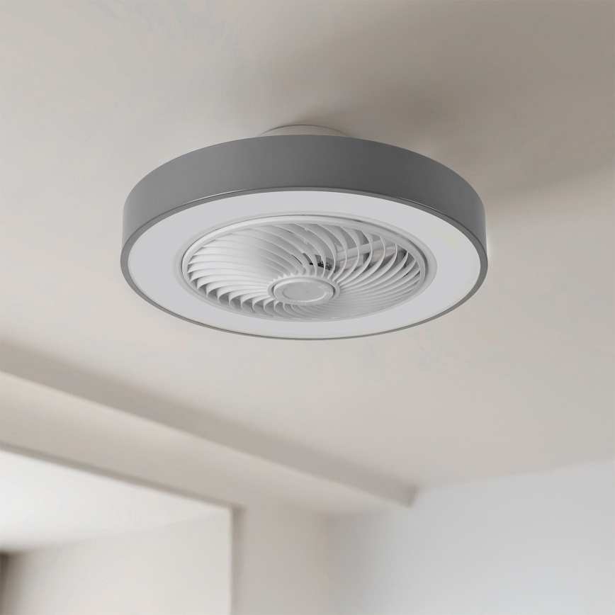Brilagi - reguliuojamo ryškumo LED lubų šviestuvas su ventiliatoriumi LED/38W/230V 3000-6500K 3000-6500K skersmuo 50 cm pilkas + su nuotoliniu valdymu