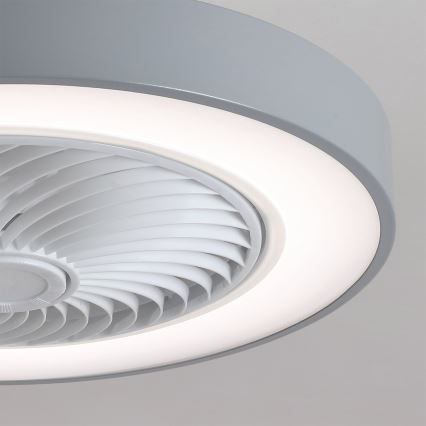 Brilagi - reguliuojamo ryškumo LED lubų šviestuvas su ventiliatoriumi LED/38W/230V 3000-6500K 3000-6500K skersmuo 50 cm pilkas + su nuotoliniu valdymu