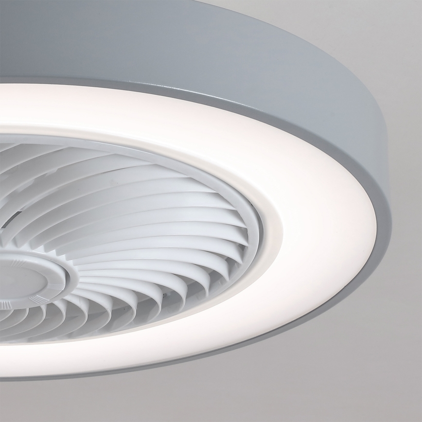 Brilagi - reguliuojamo ryškumo LED lubų šviestuvas su ventiliatoriumi LED/38W/230V 3000-6500K 3000-6500K skersmuo 50 cm pilkas + su nuotoliniu valdymu