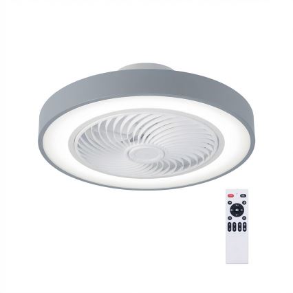 Brilagi - reguliuojamo ryškumo LED lubų šviestuvas su ventiliatoriumi LED/38W/230V 3000-6500K 3000-6500K skersmuo 50 cm pilkas + su nuotoliniu valdymu