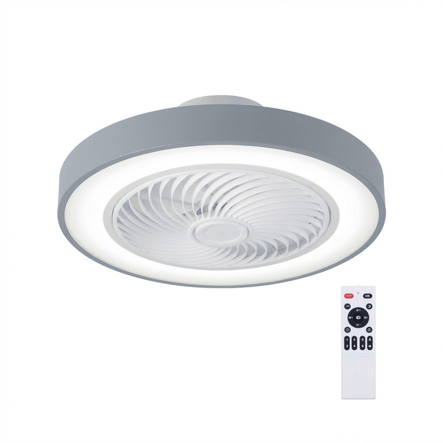 Brilagi - reguliuojamo ryškumo LED lubų šviestuvas su ventiliatoriumi LED/38W/230V 3000-6500K 3000-6500K skersmuo 50 cm pilkas + su nuotoliniu valdymu