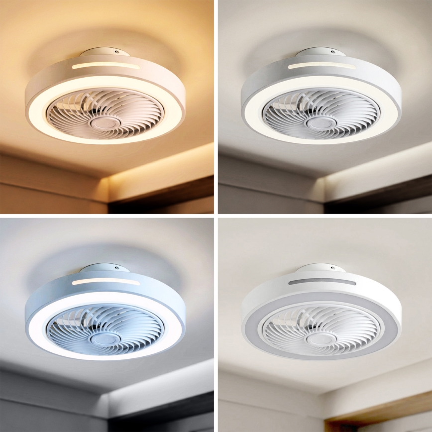 Brilagi - dimeriuojamas LED lubinis šviestuvas su ventiliatoriumi LED/38W/230V 3000-6500K 3000-6500K, skersmuo 46 cm, baltas + nuotolinis valdymas