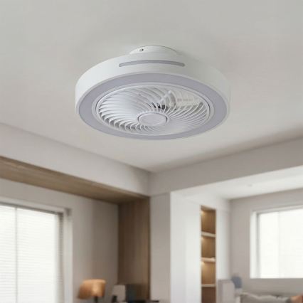 Brilagi - dimeriuojamas LED lubinis šviestuvas su ventiliatoriumi LED/38W/230V 3000-6500K 3000-6500K, skersmuo 46 cm, baltas + nuotolinis valdymas