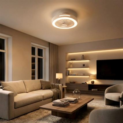 Brilagi - dimeriuojamas LED lubinis šviestuvas su ventiliatoriumi LED/38W/230V 3000-6500K 3000-6500K, skersmuo 46 cm, baltas + nuotolinis valdymas