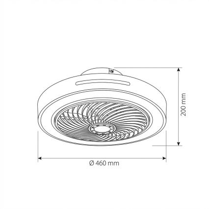 Brilagi - dimeriuojamas LED lubinis šviestuvas su ventiliatoriumi LED/38W/230V 3000-6500K 3000-6500K, skersmuo 46 cm, baltas + nuotolinis valdymas