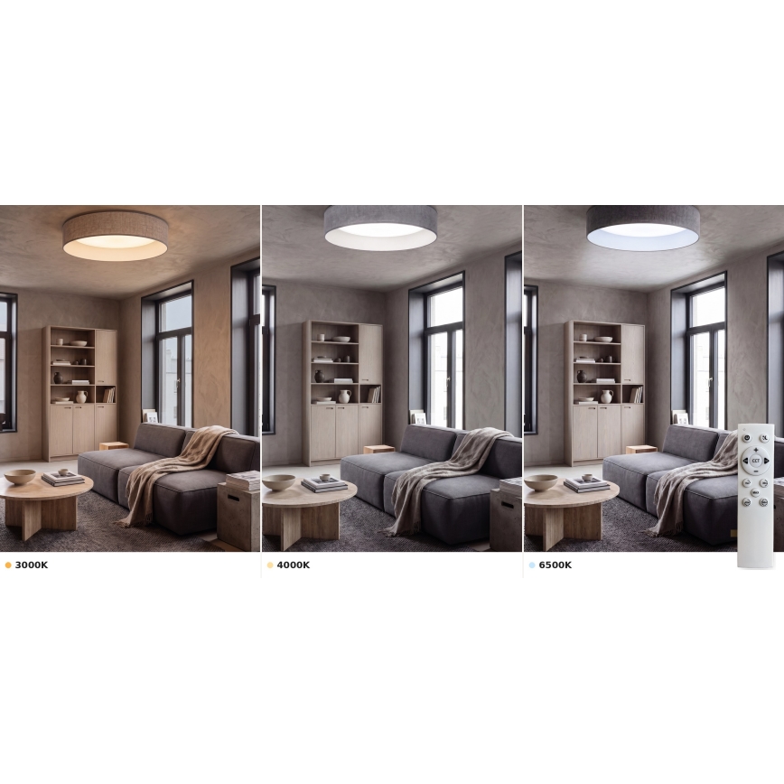 BRILAGI - dimeriuojamas LED lubų šviestuvas VELVET SMART VARI LED/24W/230V 3000-6500K Ø 45 cm pilkas + nuotolinis valdymas